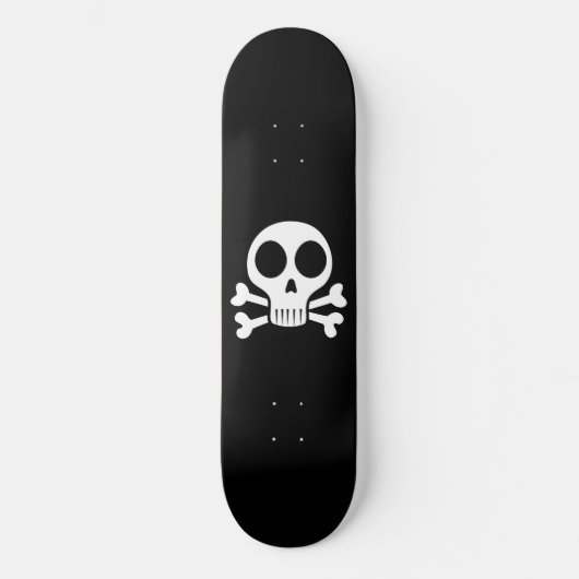 schwarzer Schädel Skateboard (Vorderseite)