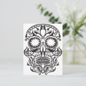 Schwarzer Schädel / Tag der Toten Postkarte (Stehend Vorderseite)