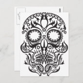 Schwarzer Schädel / Tag der Toten Postkarte (Vorne/Hinten)