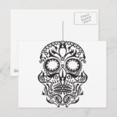 Schwarzer Schädel / Tag der Toten Postkarte (Vorne/Hinten)