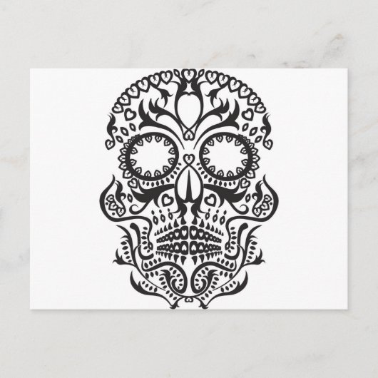 Schwarzer Schädel / Tag der Toten Postkarte (Vorderseite)