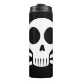 schwarzer Schädel Thermosbecher (Vorderseite)