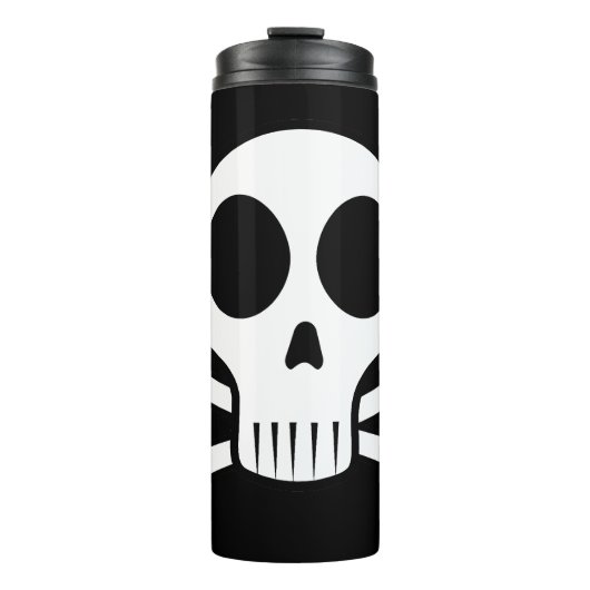schwarzer Schädel Thermosbecher (Vorderseite)