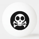 schwarzer Schädel Tischtennisball (Rückseite)