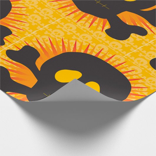 Schwarzer Schädel und Kreuzknochen Geschenkpapier