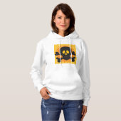 Schwarzer Schädel und Kreuzknochen Hoodie (Vorne ganz)