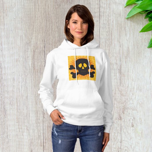 Schwarzer Schädel und Kreuzknochen Hoodie