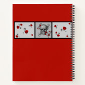 Schwarzer Schädel und Personalisierte Rote Rosen Notizblock (Rückseite)