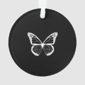 Schwarzer Schädel und Schmetterling Ornament (Rückseite)