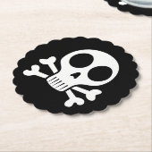 schwarzer Schädel Untersetzer (angewinkelt)
