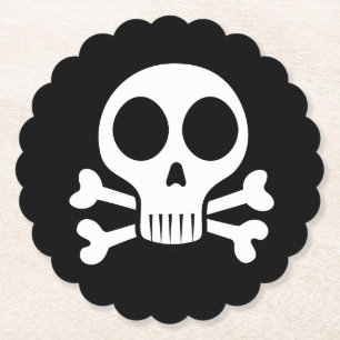 schwarzer Schädel Untersetzer