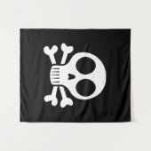 schwarzer Schädel Wandteppich (Vorderseite (Horizontal))