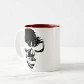 Schwarzer Schädel Zweifarbige Tasse (Vorderseite Links)