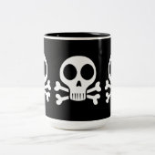 schwarzer Schädel Zweifarbige Tasse (Mittel)
