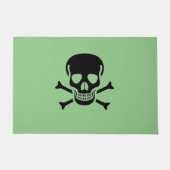 Schwarzer Schädelgrün große Türmchen Fußmatte (Vorderseite)