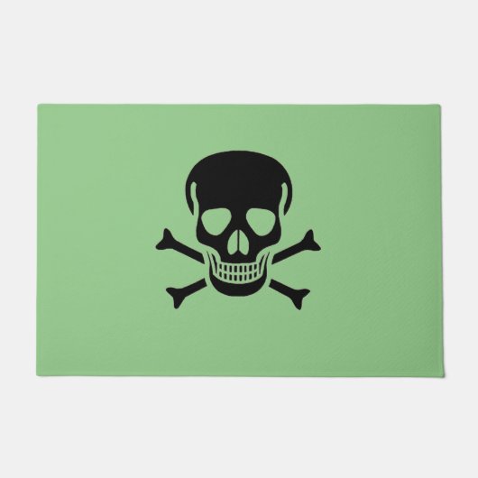 Schwarzer Schädelgrün große Türmchen Fußmatte (Vorderseite)