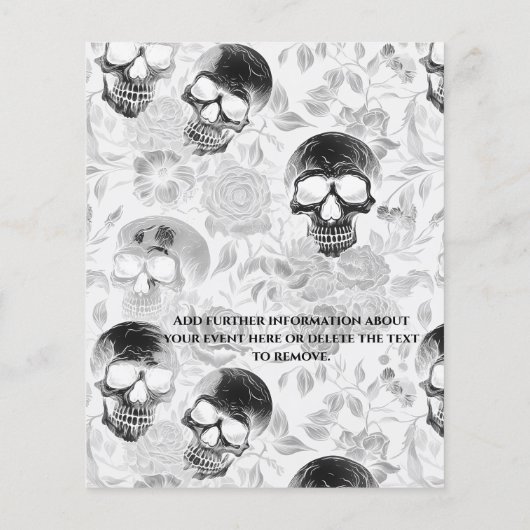 Schwarzer SchädelHalloween-Flyer Flyer (Hinten)