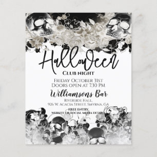 Schwarzer SchädelHalloween-Flyer Flyer