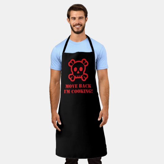 Schwarzer Schädelkopf-Symbol GRILLEN Schürze für M (Getragen)