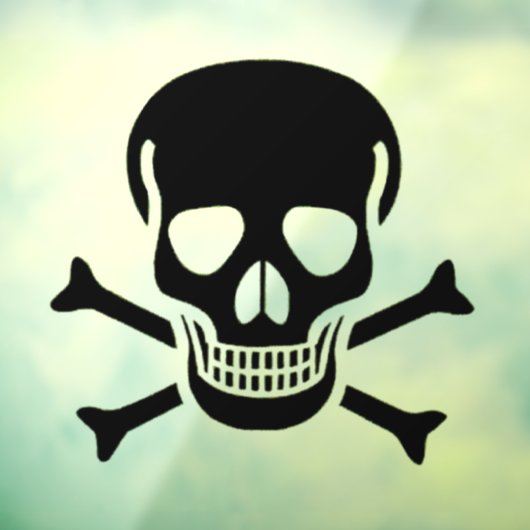 Schwarzer Schädelverschluss auf der Rückseite Fensteraufkleber (Blatt 3)