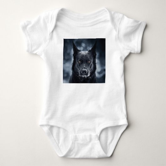 Schwarzer Schäfer Baby Strampler (Vorderseite)
