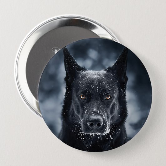 Schwarzer Schäfer Button (Vorne & Hinten)