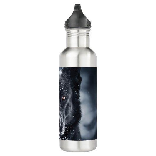 Schwarzer Schäfer Edelstahlflasche (Rechts)