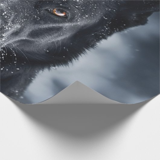 Schwarzer Schäfer Geschenkpapier (Ecke)