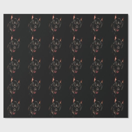 Schwarzer Schäfer Geschenkpapier (Flach)