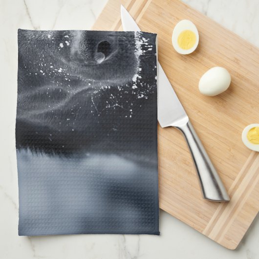 Schwarzer Schäfer Geschirrtuch (Viertel Falte)