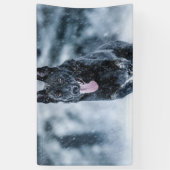 Schwarzer Schäfer im Schnee Banner (Vertikal)