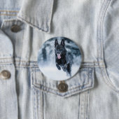 Schwarzer Schäfer im Schnee Button (Beispiel)