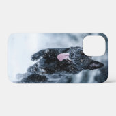 Schwarzer Schäfer im Schnee Case-Mate iPhone Hülle (Rückseite (Horizontal))