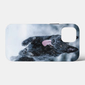 Schwarzer Schäfer im Schnee Case-Mate iPhone Hülle (Rückseite (Horizontal))