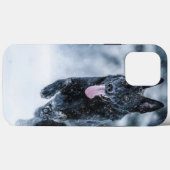 Schwarzer Schäfer im Schnee Case-Mate iPhone Hülle (Rückseite (Horizontal))