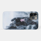 Schwarzer Schäfer im Schnee Case-Mate iPhone Hülle (Rückseite (Horizontal))