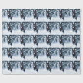 Schwarzer Schäfer im Schnee Geschenkpapier (Flach)