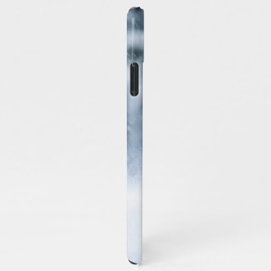 Schwarzer Schäfer im Schnee iPhone Hülle (Rechte Seite)