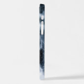 Schwarzer Schäfer im Schnee iPhone Hülle (Linke Seite)