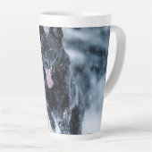 Schwarzer Schäfer im Schnee Milchtasse (Rechte Ecke)