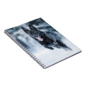 Schwarzer Schäfer im Schnee Notizblock (Rechte Seite)