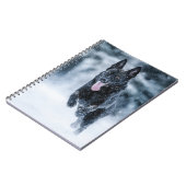 Schwarzer Schäfer im Schnee Notizblock (Linke Seite)