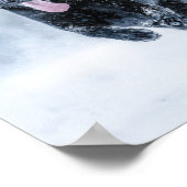 Schwarzer Schäfer im Schnee Poster (Ecke)