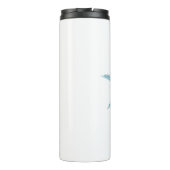 Schwarzer Schäfer in den Schneeflocken Thermosbecher (Rückseite)