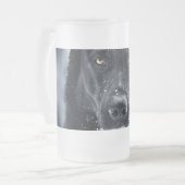Schwarzer Schäfer Mattglas Bierglas (Vorderseite Links)