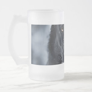Schwarzer Schäfer Mattglas Bierglas