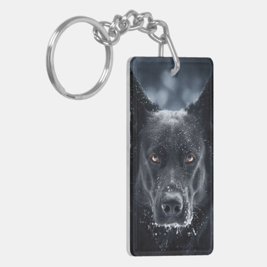 Schwarzer Schäfer Schlüsselanhänger (Vorderseite links)