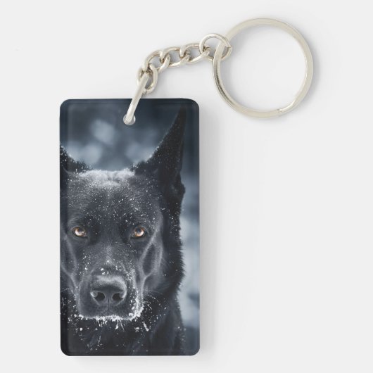 Schwarzer Schäfer Schlüsselanhänger (Rückseite)