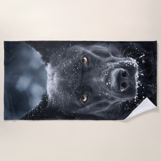 Schwarzer Schäfer Strandtuch (Vorderseite)