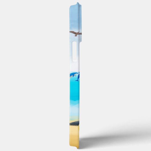 Schwarzer Schäferhund am Strand Case-Mate iPhone Hülle (Rückseite / Rechts)